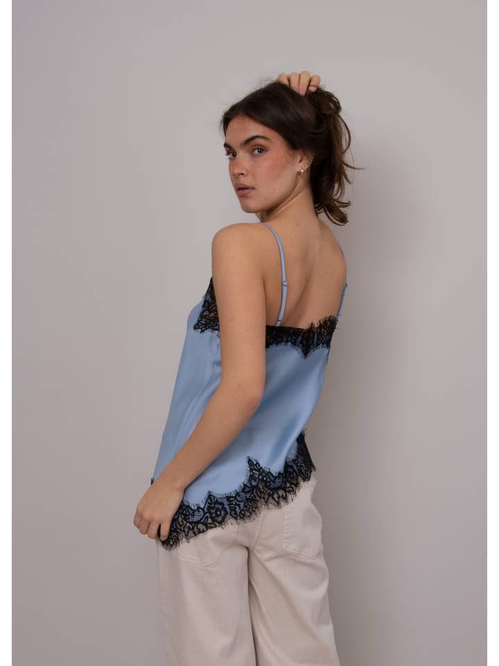 RD Style - Wholesale Camisole - Women's - REILA ASYMMETRIC CAMI W/ LACE TRIM- 57W451S2