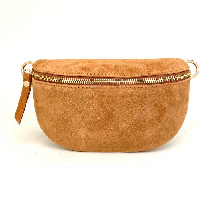 Cassette Barcelona - Wholesale Belt Bag - Women's - Cassette - Suede Fanny Pack Light Brown0