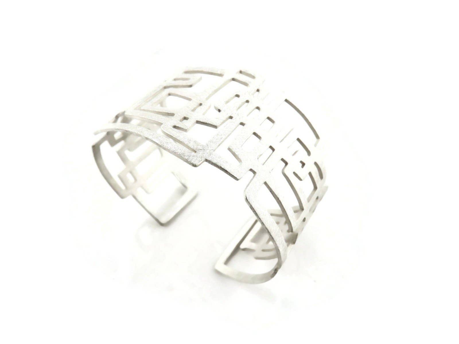 Kimya Joyas - Wholesale Cuff Bracelet - Modernist Wide Silver Cuff Bracelet5