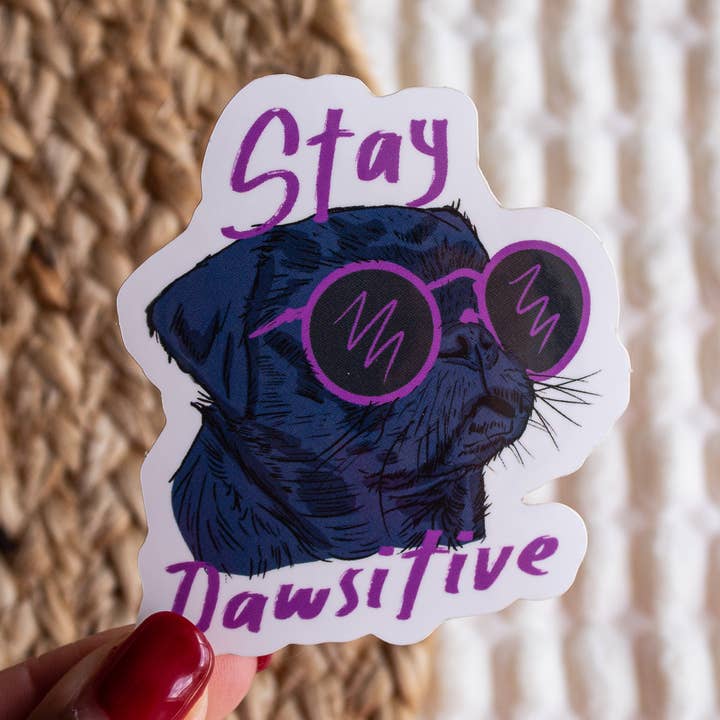 Bleiben Sie Pawsitive Aufkleber für den Großhandel von DeSilva Design Studio