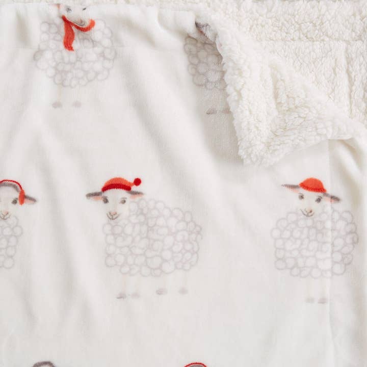 BH Collective - Wholesale Throw Blanket - Throw Blanket - Holiday Printed Sherpa - Esmay Collection1