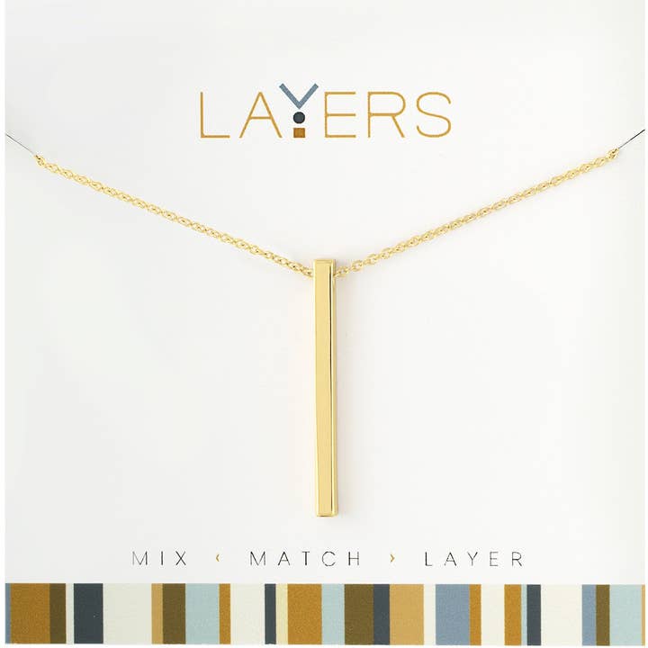 Layers: Gold Single Bar Necklace for wholesale by Center Court