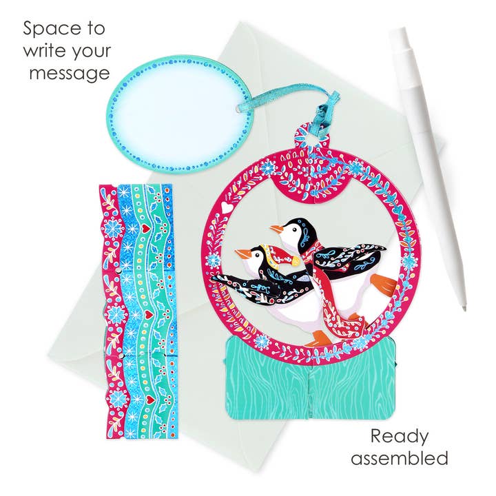 Santoro London – wholesale Christmas decoration – BL008 – Baubles - Snow Globe - Penguins4