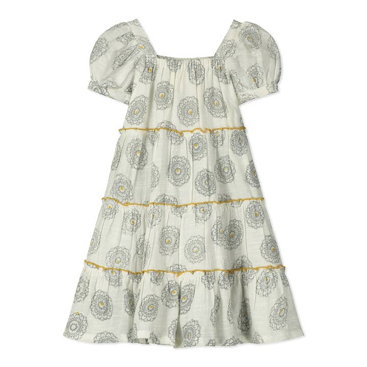 Tiered Summer Dress in Tile Print for wholesale by Poppet & Fox