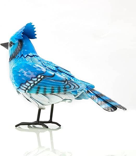 The Wine Savant /  Khen Glassware – Engroshandel Udendørs pynt/dekoration – Blue Jay Metal Bird, Garden Yard Skulptur Kunst - Stor6