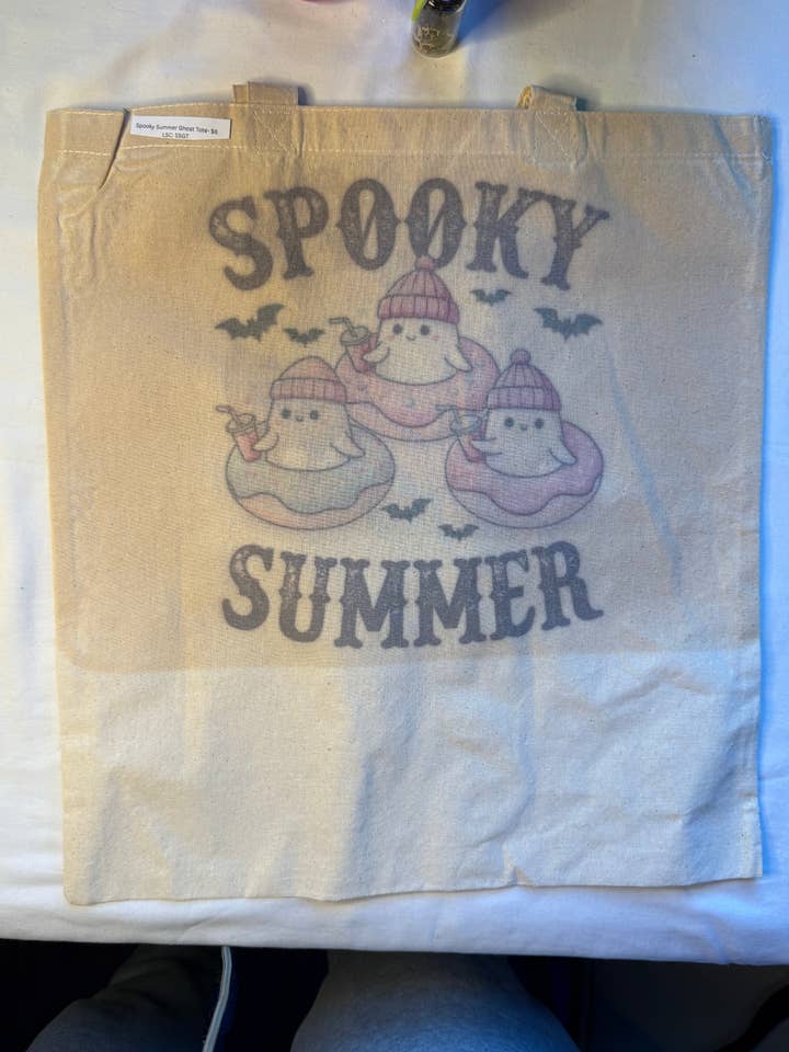 Spooky Summer Ghosts Totebag for wholesale by Chaotic Crystal Chick Co.