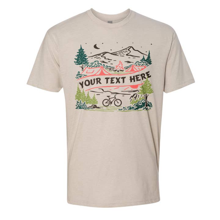 Hike.Camp.Bike Custom Unisex Tee and other Purchase Wholesale conway bikes. Free Returns & Net 60 Terms on Faire trending on Faire.