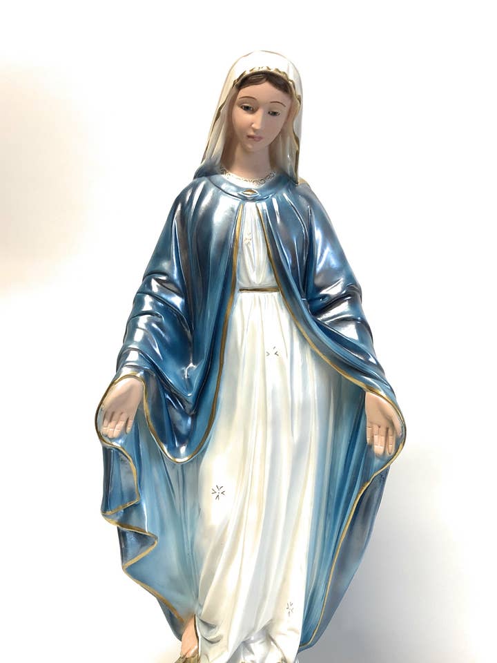 Miraculous Madonna statue cm. 60 mother-of-pearl plaster for wholesale by Costa Articoli Religiosi