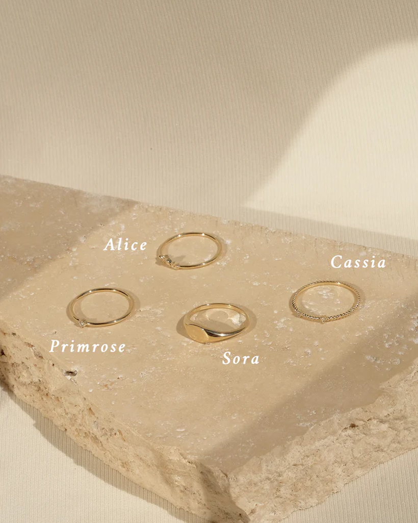 S-kin Studio Jewelry – Anel multi-pedra por atacado – Anel de Empilhamento Cassia Solid Gold6