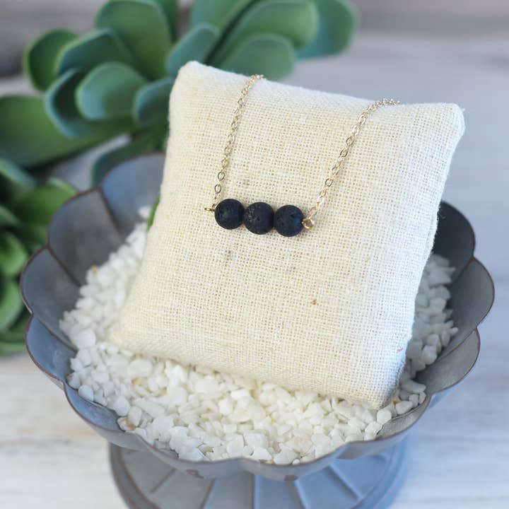 Lauren Lane - Wholesale Pendant/charm necklace - Essential Oil Lava Stone Pendant Necklaces2