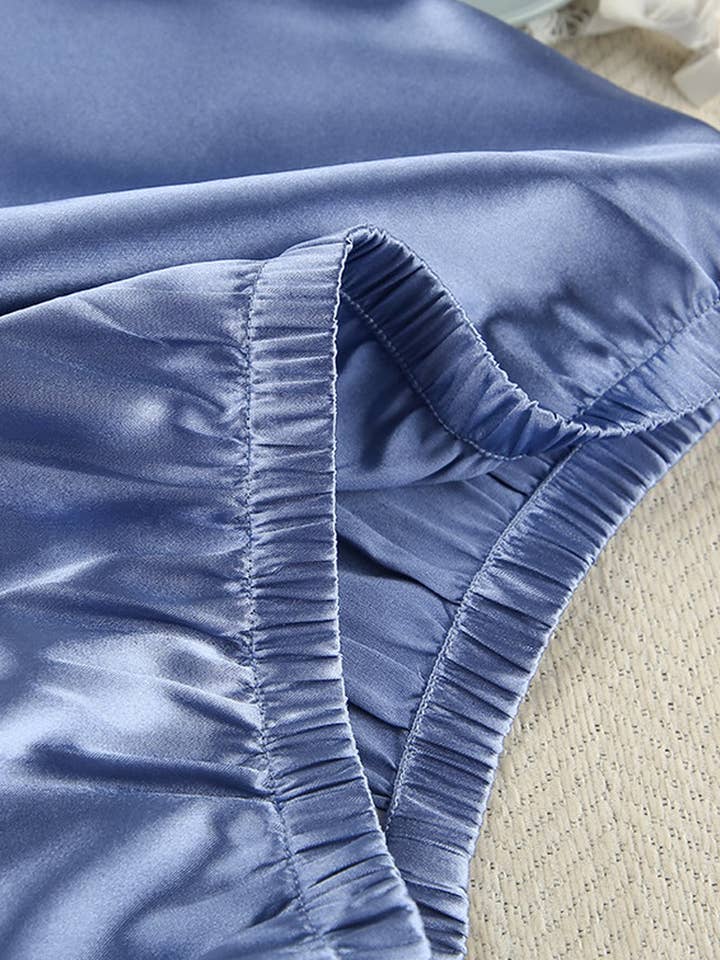 BLUE CWSPJ0165_SOLID COLOR FEATHER SATIN HOME WEAR SET for wholesale on Faire7