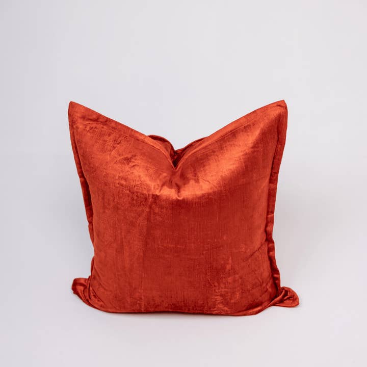 BHD HOME - Wholesale Chair cushion - Velvet Flange Scarlet Red Large Lounge Cushion 60 x 60cm4