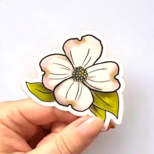 Positively North Carolina - Wholesale Sticker - North Carolina Dogwood Flower Waterproof Vinyl Sticker3