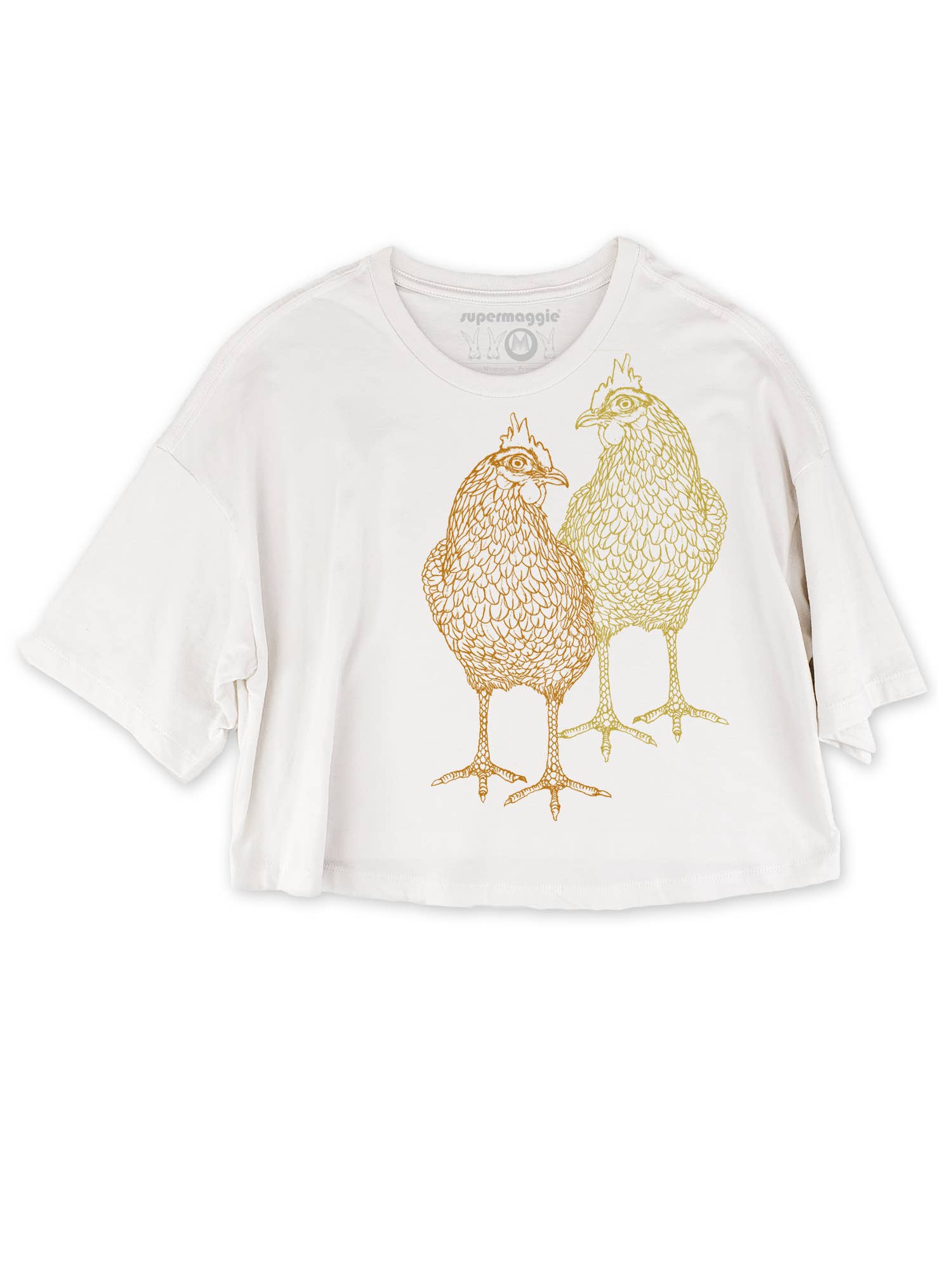 Supermaggie @ Faire - Wholesale Screen Printed T-Shirt - Women's - Chickens Clover Crop Tee1