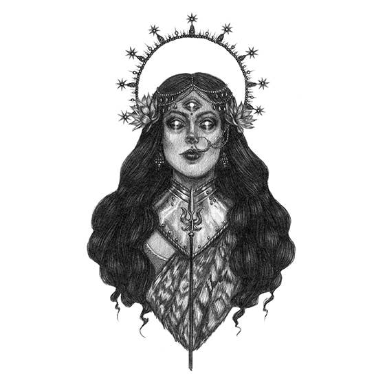 Caitlin McCarthy Art - Wholesale Art Print - Durga Fine Art Print - Hindu Goddess of Protection & War1