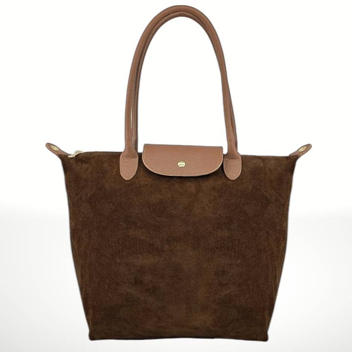 ITALIAN'S LEATHER - Wholesale Top Handle Bag - Women's - Carla Suede Leather Bag ²⁵16