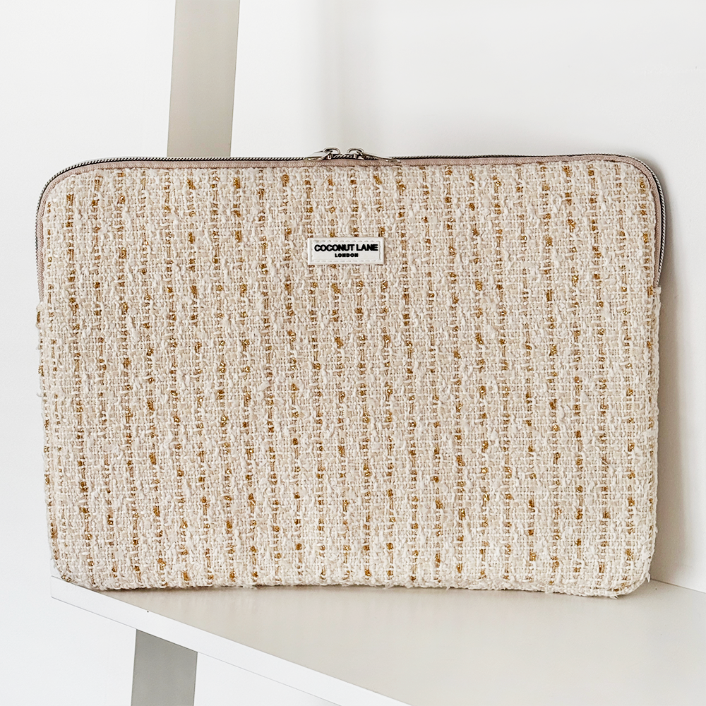 Coconut Lane – Engroshandel Taske til bærbar computer/tablet - Dame – Vanilje Tekstureret Tweed Laptop Sleeve0