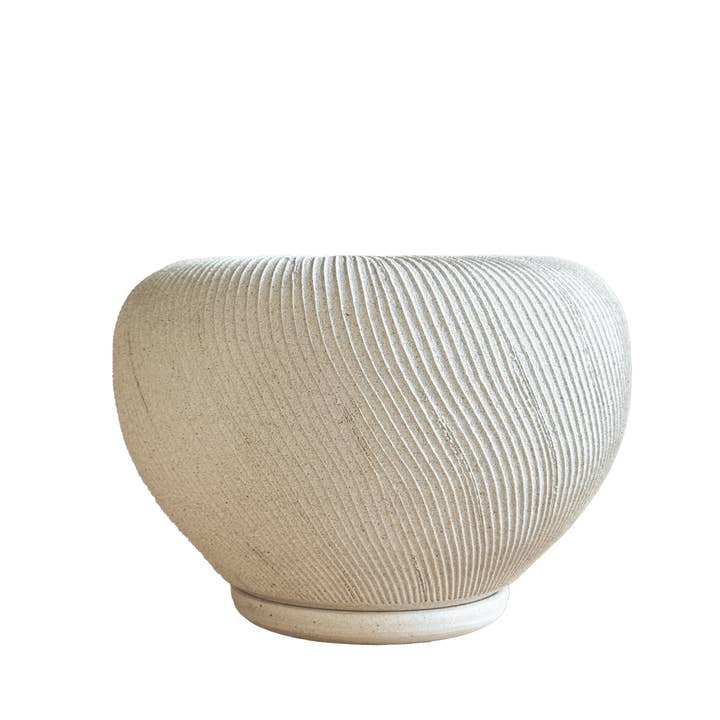 Kwartsiet geribbelde plantenbak set 046 voor wholesale door SOMBRA