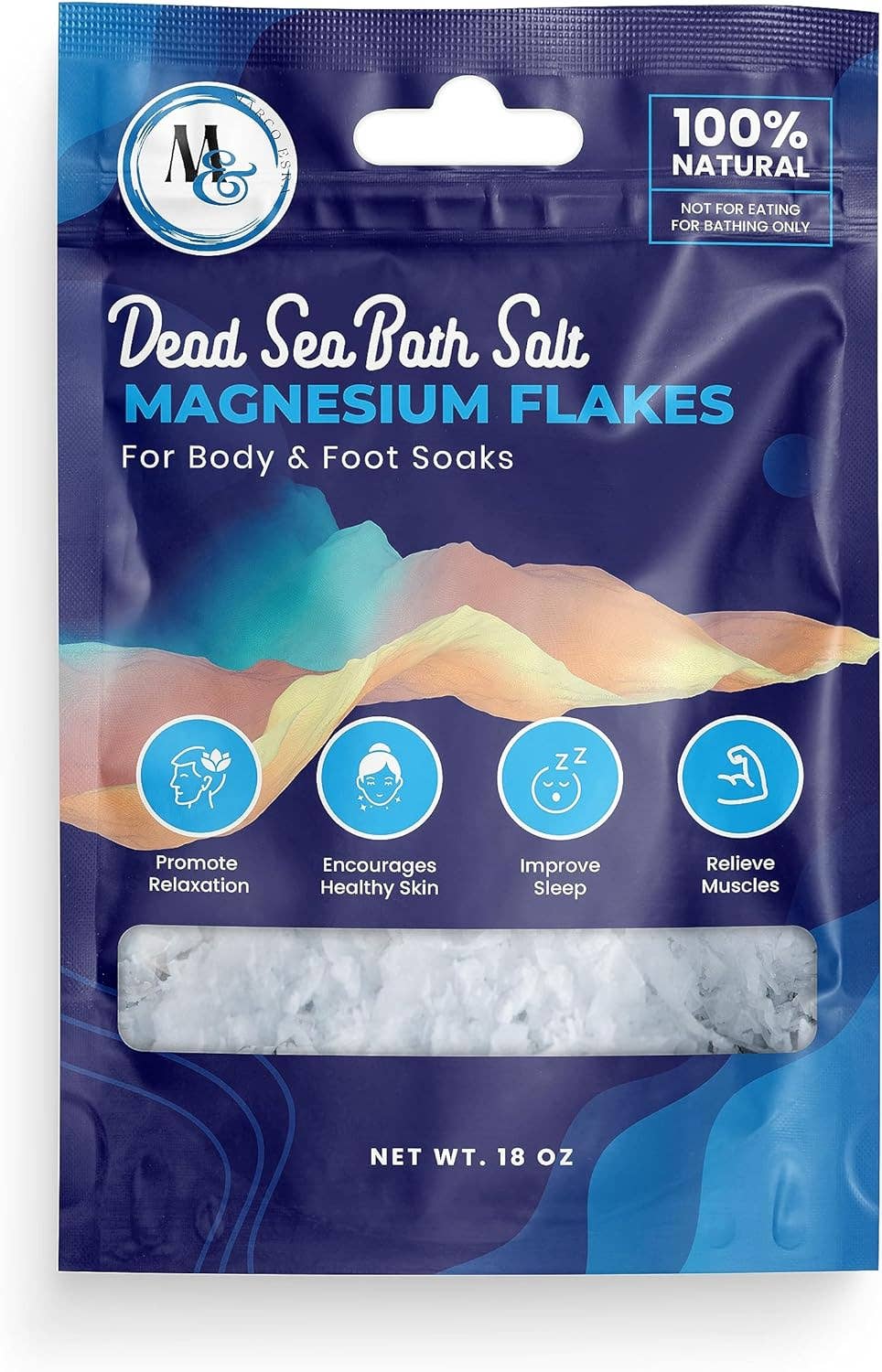 Marco Esra - Wholesale Bath Salts - Magnesium Flakes Bath Salts –18 oz Travel Bag Bath Salts for Women Relaxing – Mineral Supplements for Muscle Relief, Aches –Better Then Epsom Soothing Flake Salt for Men and Women2