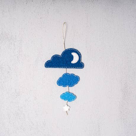 Wanddeko „Cloudy Night“, gebrauchsfertig, True Blue für den Großhandel von Bark Beetle Niceties