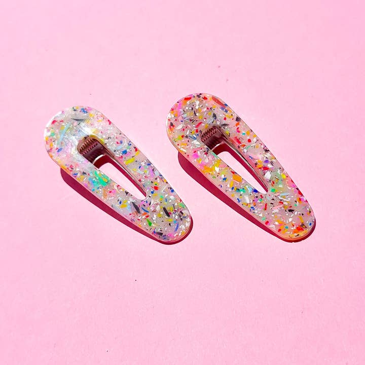 Night Moves Atelier - Wholesale Hair Clip - Women's - Confetti Clash Resin Hair Clips