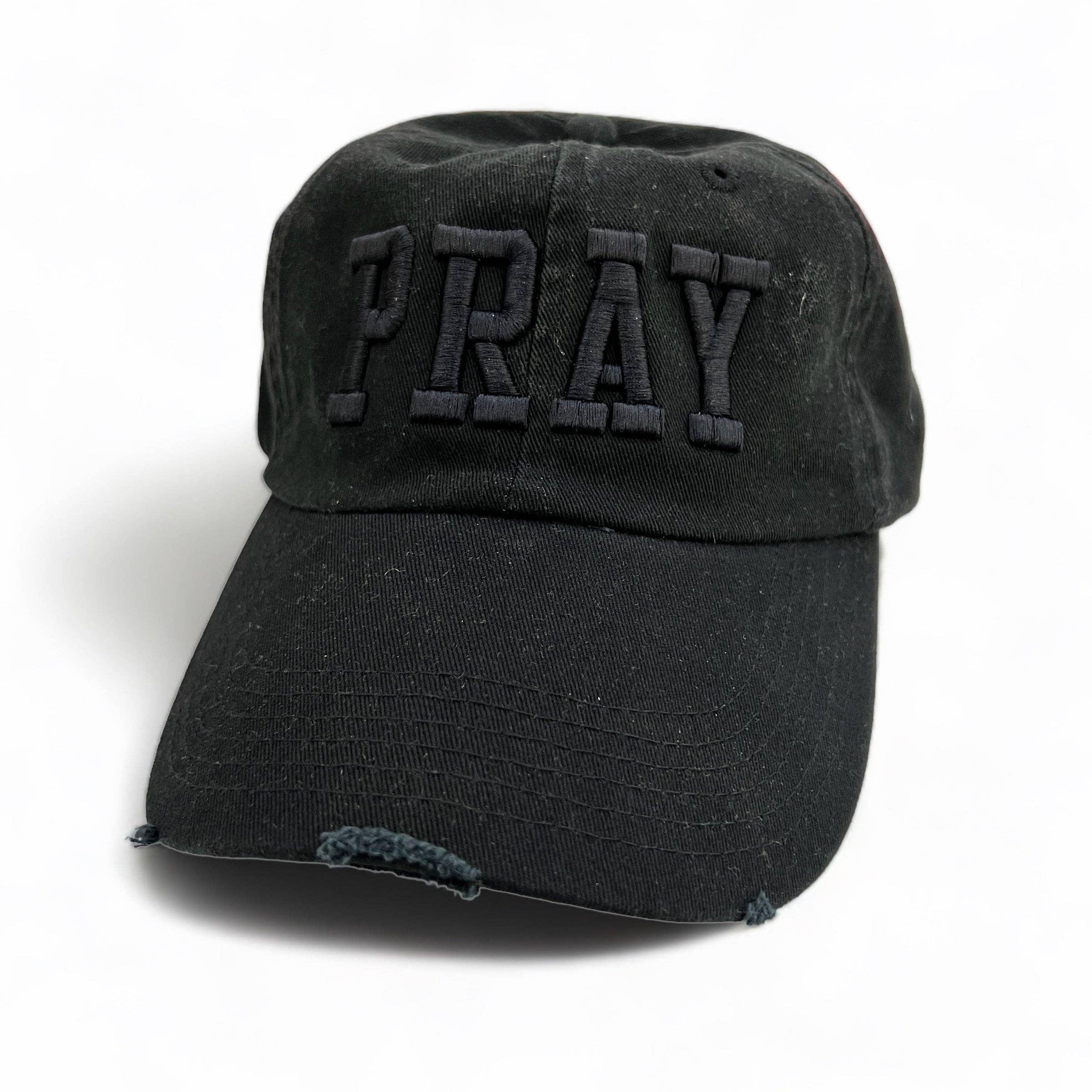 Never Lose Hope Designs - Wholesale Baseball Cap - Unisex - PRAY Baseball Hat - Black (Pack of 4)1