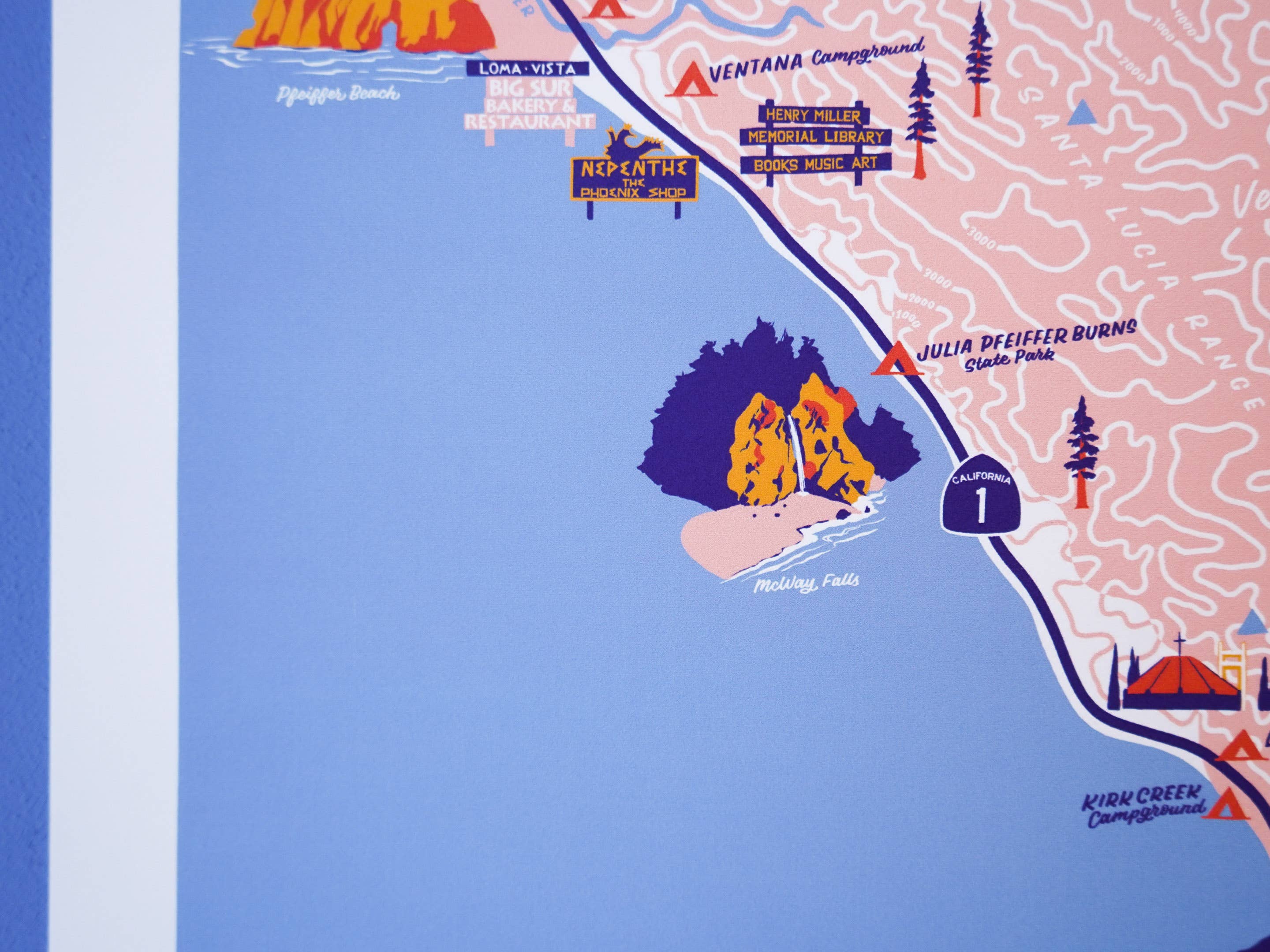 Little Known Goods - Wholesale Map - Big Sur California Map6