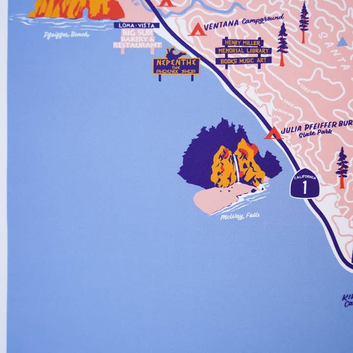 Little Known Goods - Wholesale Map - Big Sur California Map6