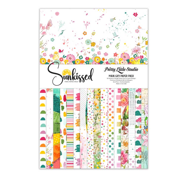 Pacote de Papel Monoface Sun Kissed 6x9 - 16 folhas - Coleção Sunkissed por atacado de Pretty Little Studio