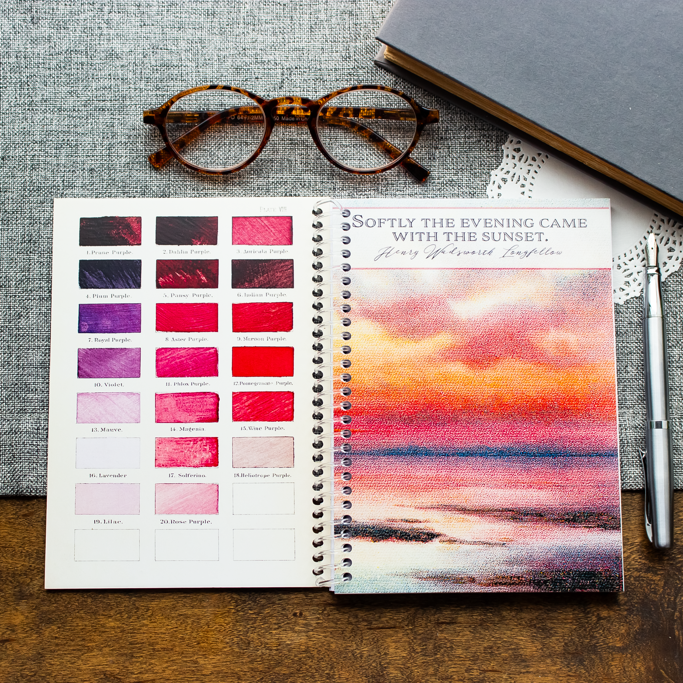 Sunshine and Ravioli - Wholesale Notebook - Spiral Notebook - Longfellow Sunset Quote2