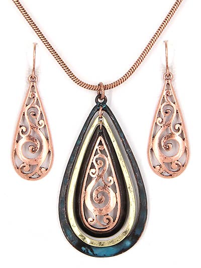 0011 PREMIERE - Vendita all'ingrosso Parure di gioielli - Set di ciondoli in filigrana ad anello multistrato FR28290