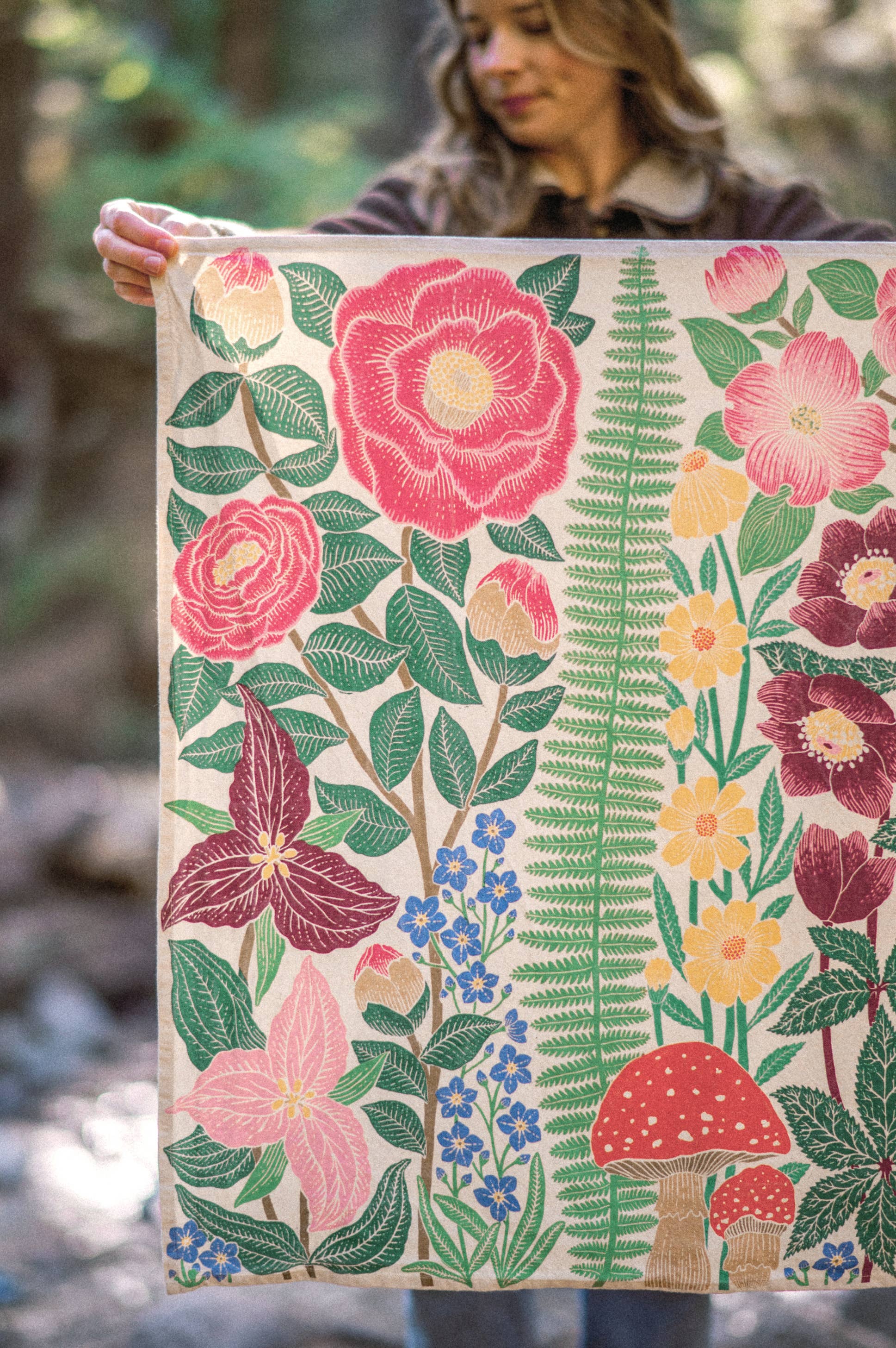 Lili Arnold - Wholesale Tea Towel - Organic Cotton Tea Towel - Forest Flora4