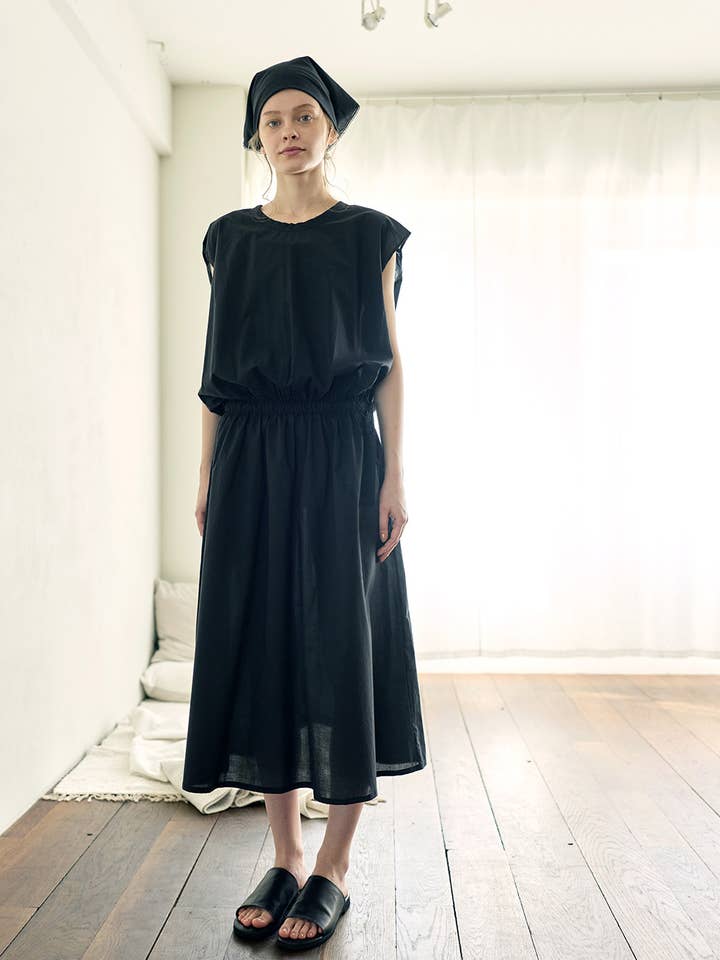 Titli‑klänning mörk marinblå för wholesale av Fog Linen Work