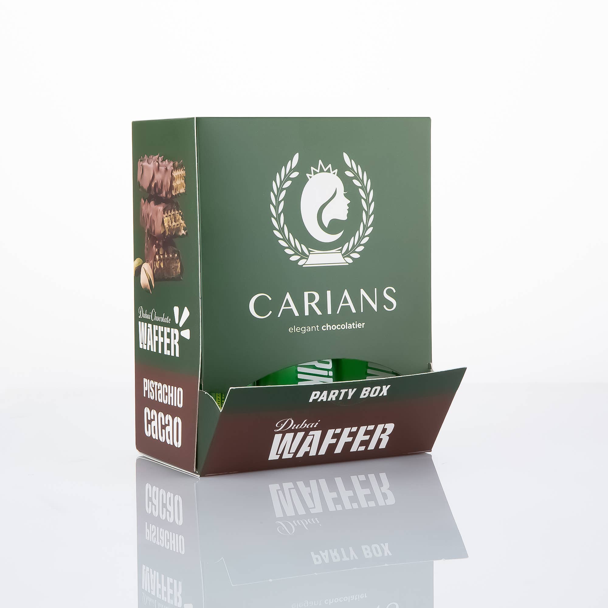 Carian's Bistro Chocolates - Wholesale Chocolate Box - Dubai Chocolate Waffers Bite Size Party Box  - 10 Pieces3