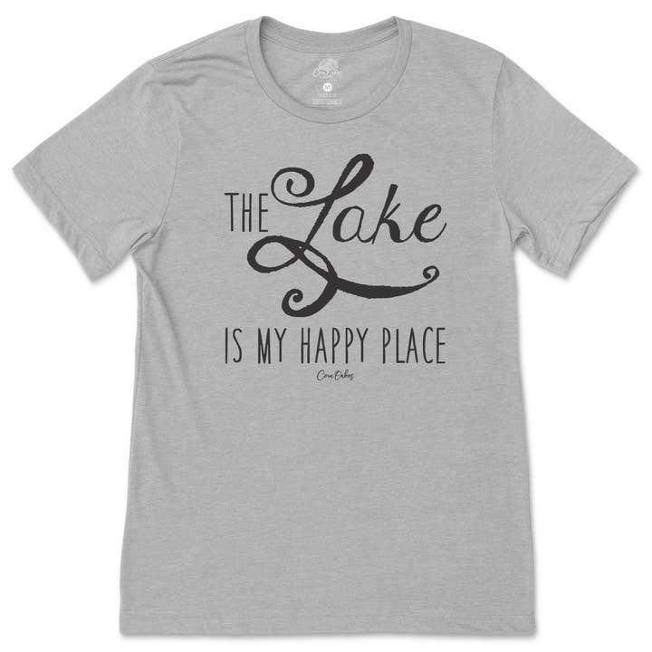 Cora Oakes Collection - Wholesale Screen Printed T-Shirt - Women's - Lake is my Happy Place T-Shirt