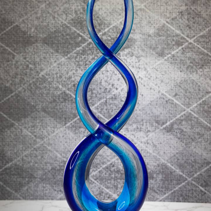 Touch of the Blues Murano Style Art Glass Centerpiece for wholesale by Badash