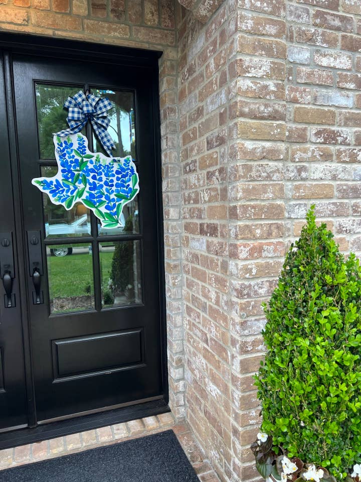 Bonnie Texas Bluebonnets Door Hanger for wholesale by Home Themed Home