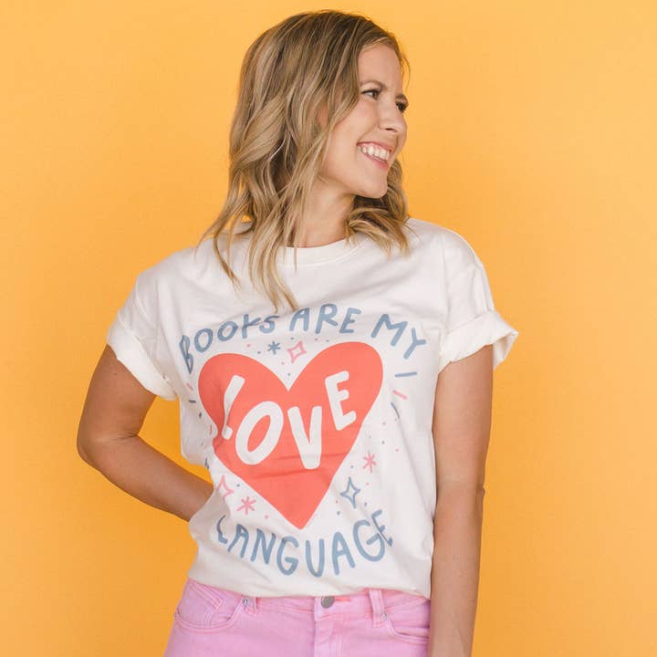 Bøger er mit kærlighedssprog T-shirt - Elfenben for engroshandel hos Pippi Post