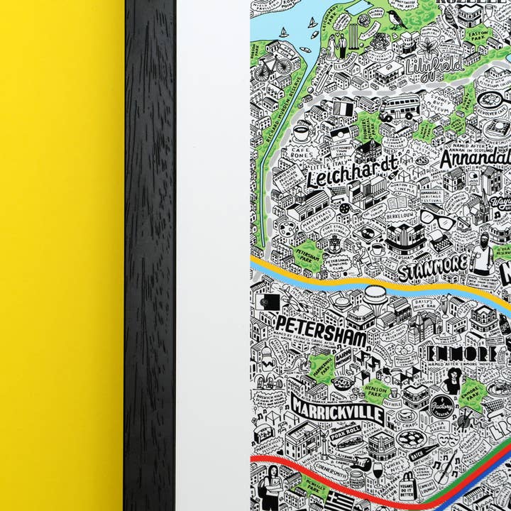 Evermade - Wholesale Art print - Hand Drawn Map of Sydney Art Print3