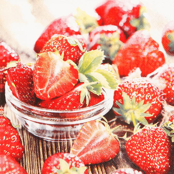 Lunchservietten Tasty Strawberries für den Großhandel von Home Fashion - Carl Dietrich GmbH