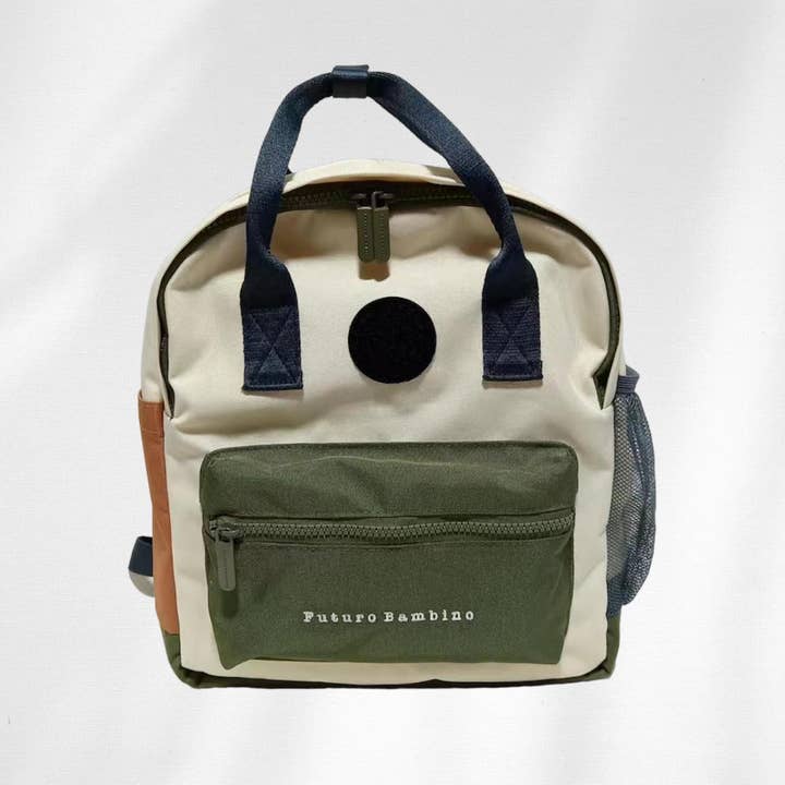 Kids Customisable Sustainable Backpack. Ecru for wholesale by Futuro Bambino