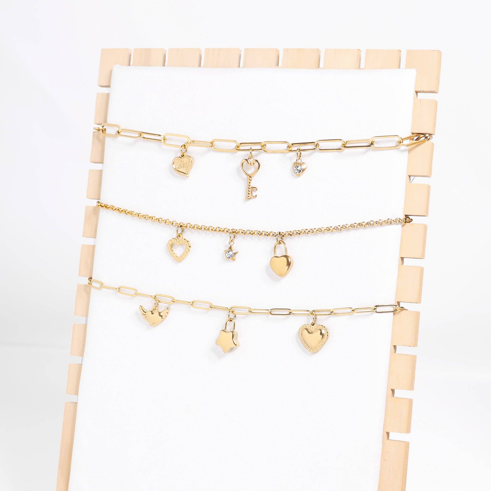 WJW - Vendita all'ingrosso Ciondolo/pendente - Ciondolo a forma di cuore in acciaio inossidabile PVD in oro 18 carati2