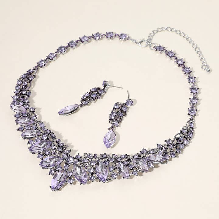 Marquise Stone Accented Evening Necklace for wholesale by Sensibling Corp.