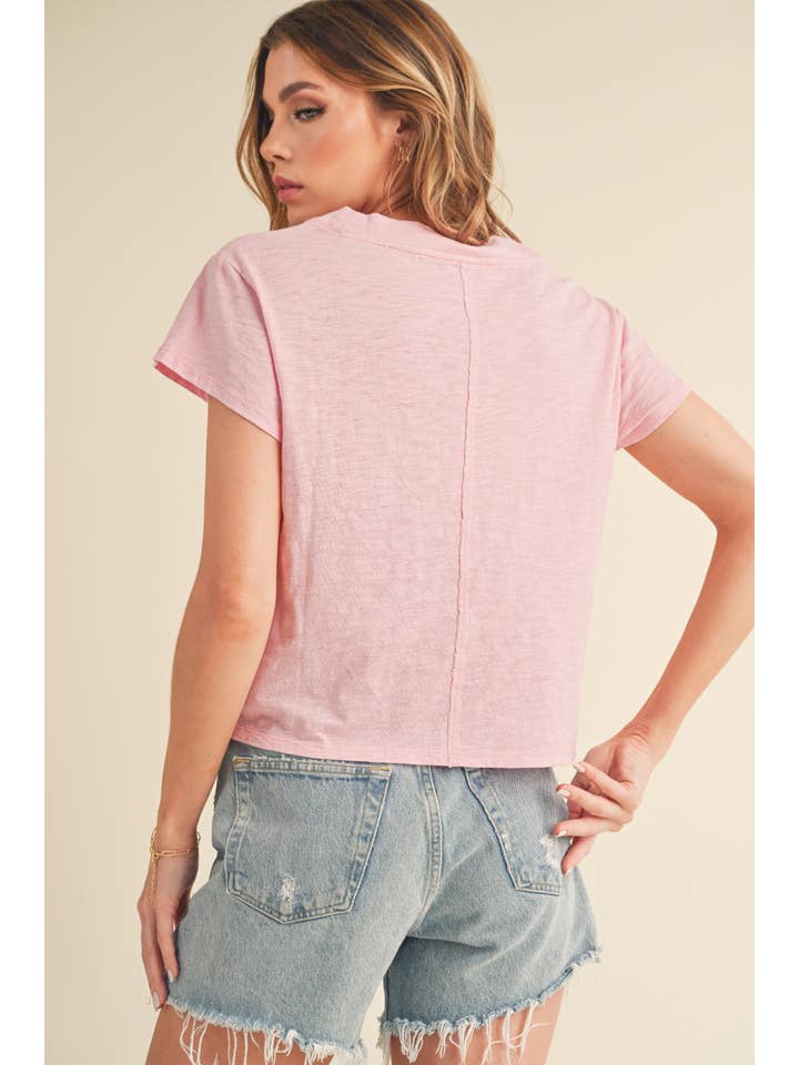 AEMI + CO - Wholesale T-Shirt - Women's - 8281DK Til V-Neck Baby Top15