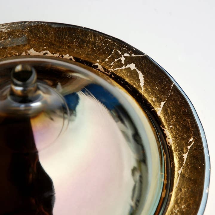 RED POMEGRANATE COLLECTION - Wholesale Dish - RABAT 9" Hand Gilded Covered Dish8