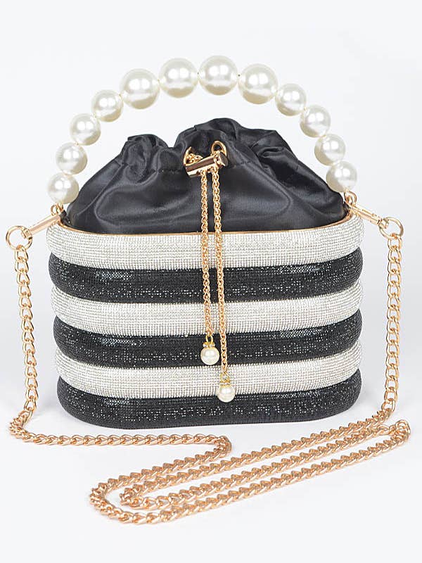 Rhinestone Case Pearl Handle Clutch for wholesale by Shop Neighbors