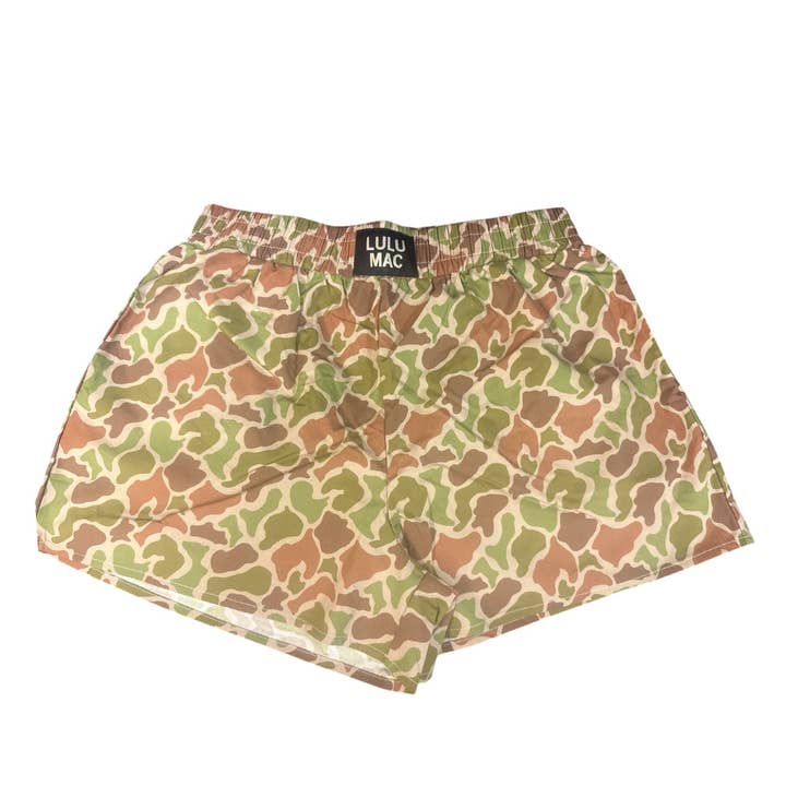 BXCM-DARK CAMO BOXER SHORT for wholesale by Girlie Girl Originals