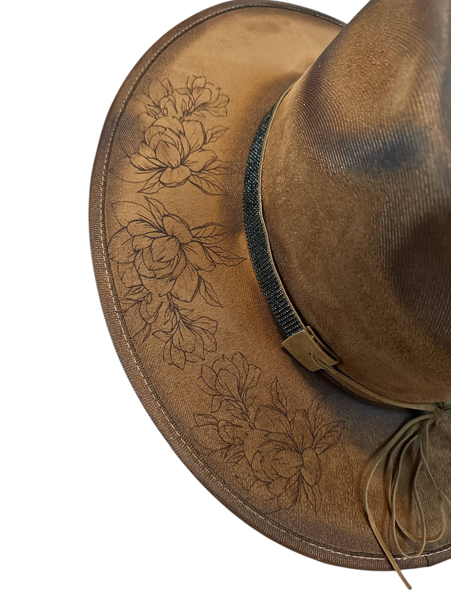 Wild Indigo - Wholesale Cowboy Hat - Unisex - Hummingbird Magnolia Burnt Hat 2