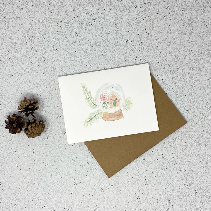 Papel de linho branco Cartão de Natal globo de neve por atacado de Survival kit de survie