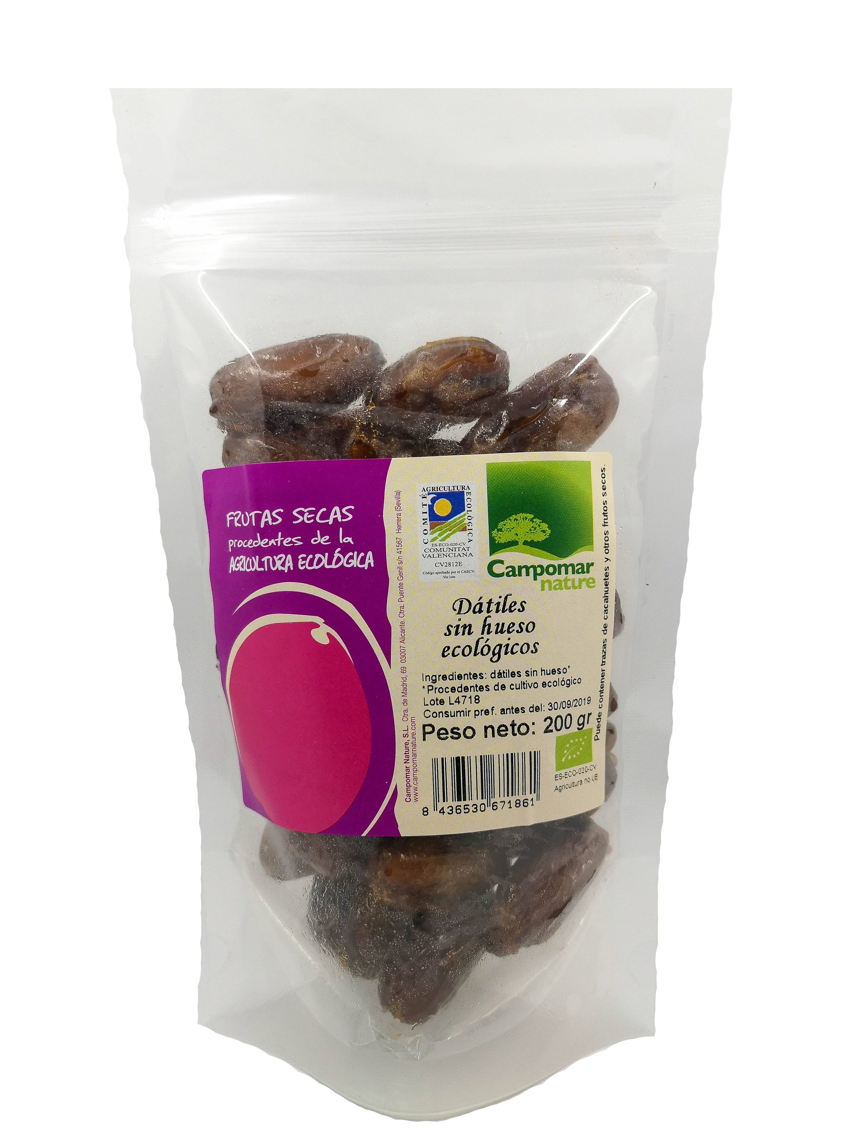 NATURE BIO ORGANIC FOOD FROM SPAIN S.L. – wholesale Dried/dehydrated fruit – ORGANIC PITTED DATES 200 g